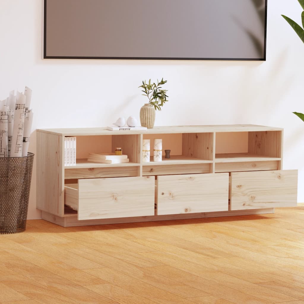 TV-Schrank 140x37x50 cm Massivholz Kiefer - Pazzar.ch