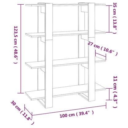 Bücherregal/Raumteiler Weiß 100x30x123,5 cm - Pazzar.ch
