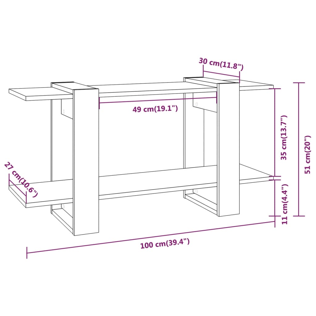 Bücherregal Weiß 100x30x51 cm Holzwerkstoff - Pazzar.ch