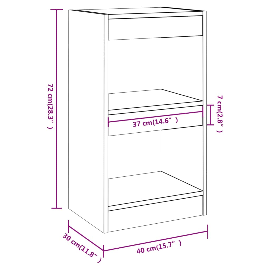 Bücherregal/Raumteiler Weiß 40×30×72cm - Pazzar.ch