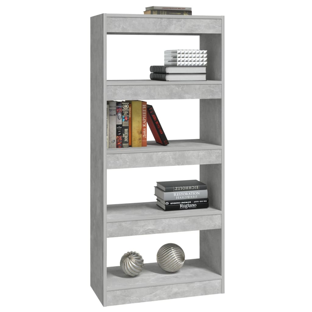 Bücherregal/Raumteiler Betongrau 60x30x135 cm Holzwerkstoff - Pazzar.ch