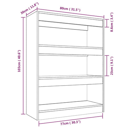 Bücherregal/Raumteiler Schwarz 80x30x103 cm Holzwerkstoff - Pazzar.ch