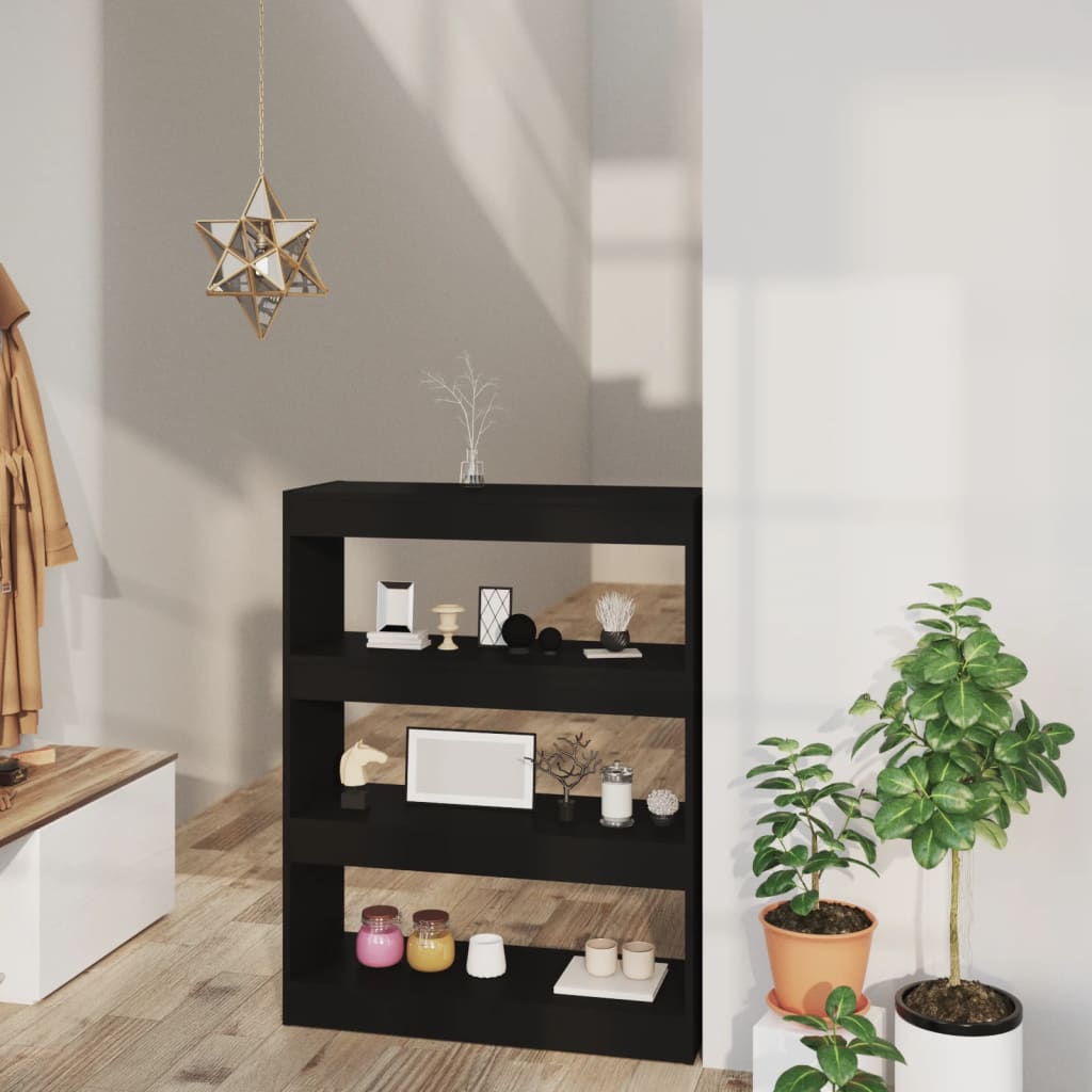 Bücherregal/Raumteiler Schwarz 80x30x103 cm Holzwerkstoff - Pazzar.ch
