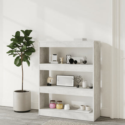 Bücherregal/Raumteiler Betongrau 80x30x103 cm Holzwerkstoff - Pazzar.ch