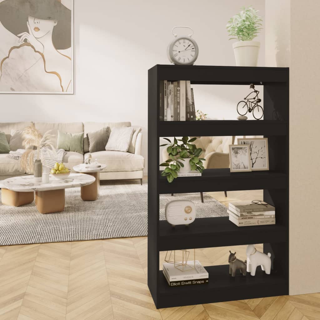 Bücherregal/Raumteiler Schwarz 80x30x135 cm Holzwerkstoff - Pazzar.ch