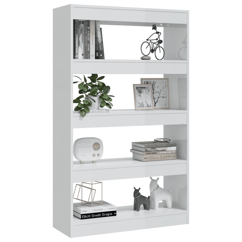 Bücherregal/Raumteiler Hochglanz-Weiß 80x30x135cm Holzwerkstoff - Pazzar.ch