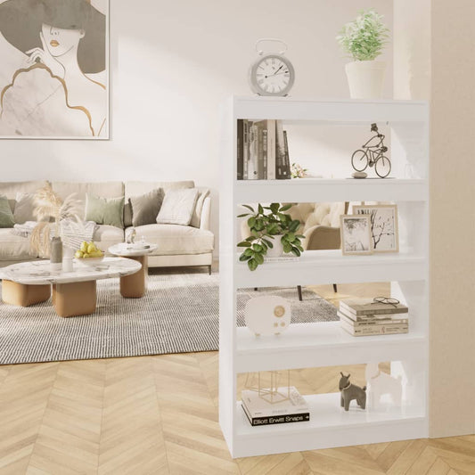 Bücherregal/Raumteiler Hochglanz-Weiß 80x30x135cm Holzwerkstoff - Pazzar.ch