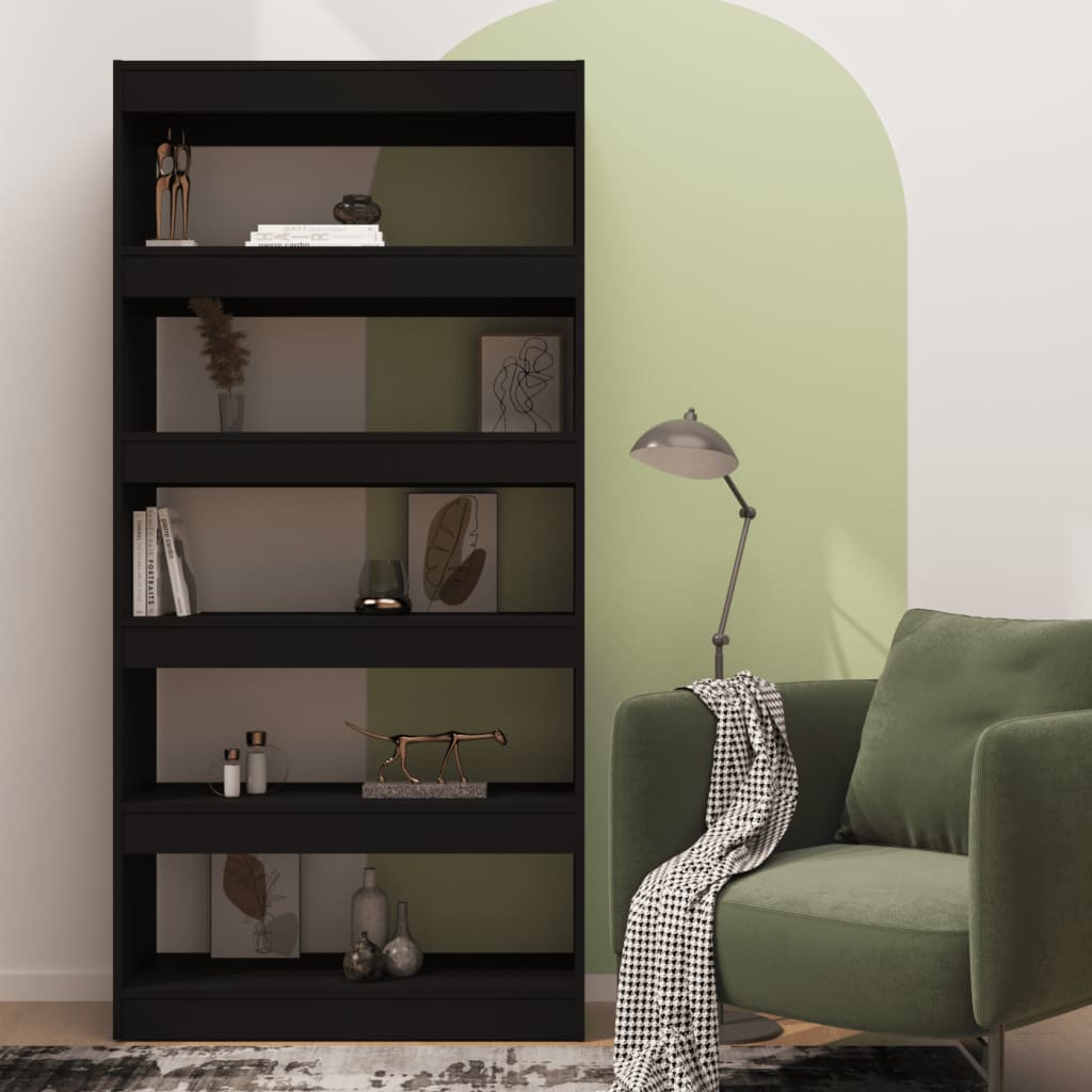 Bücherregal/Raumteiler Schwarz 80x30x166 cm Holzwerkstoff - Pazzar.ch