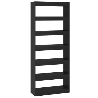 Bücherregal/Raumteiler Schwarz 80x30x198 cm Holzwerkstoff - Pazzar.ch