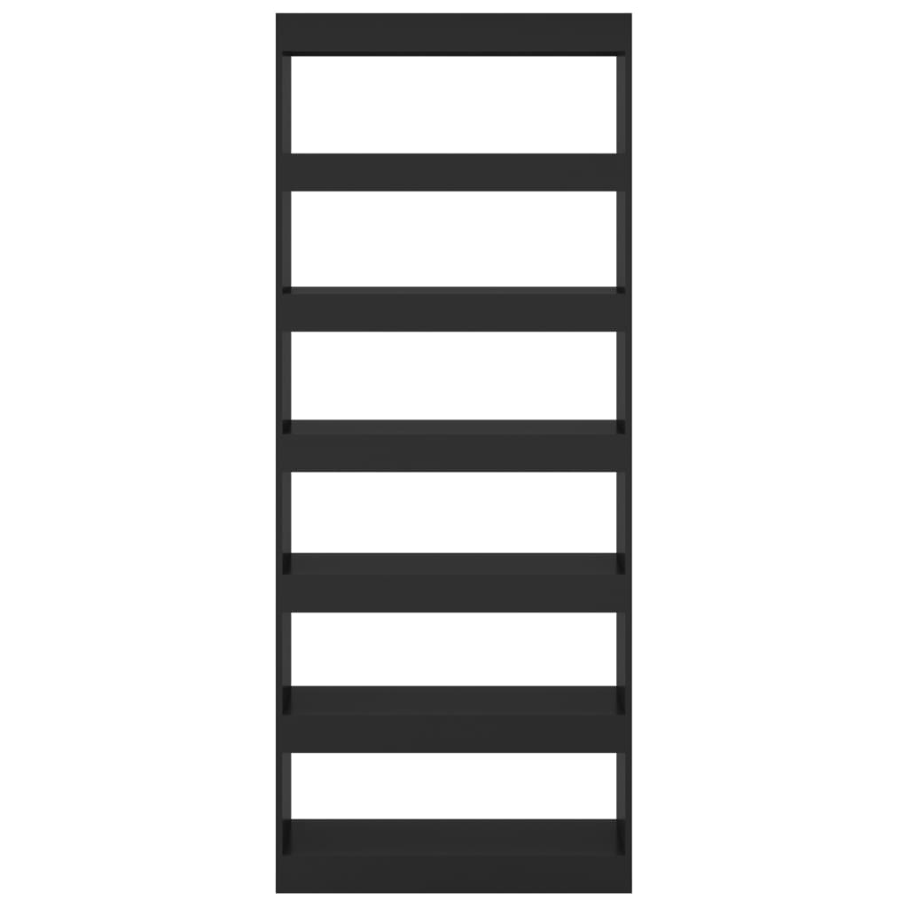Bücherregal/Raumteiler Schwarz 80x30x198 cm Holzwerkstoff - Pazzar.ch
