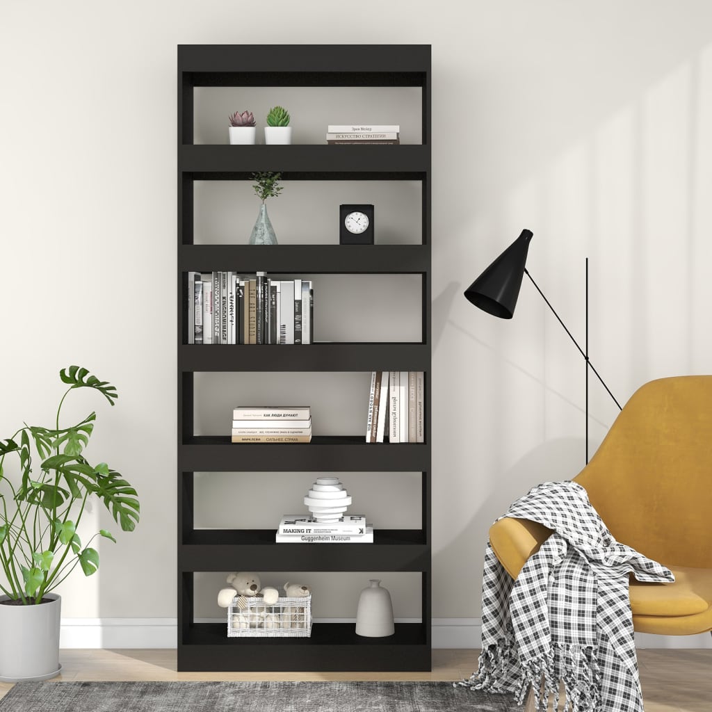 Bücherregal/Raumteiler Schwarz 80x30x198 cm Holzwerkstoff - Pazzar.ch
