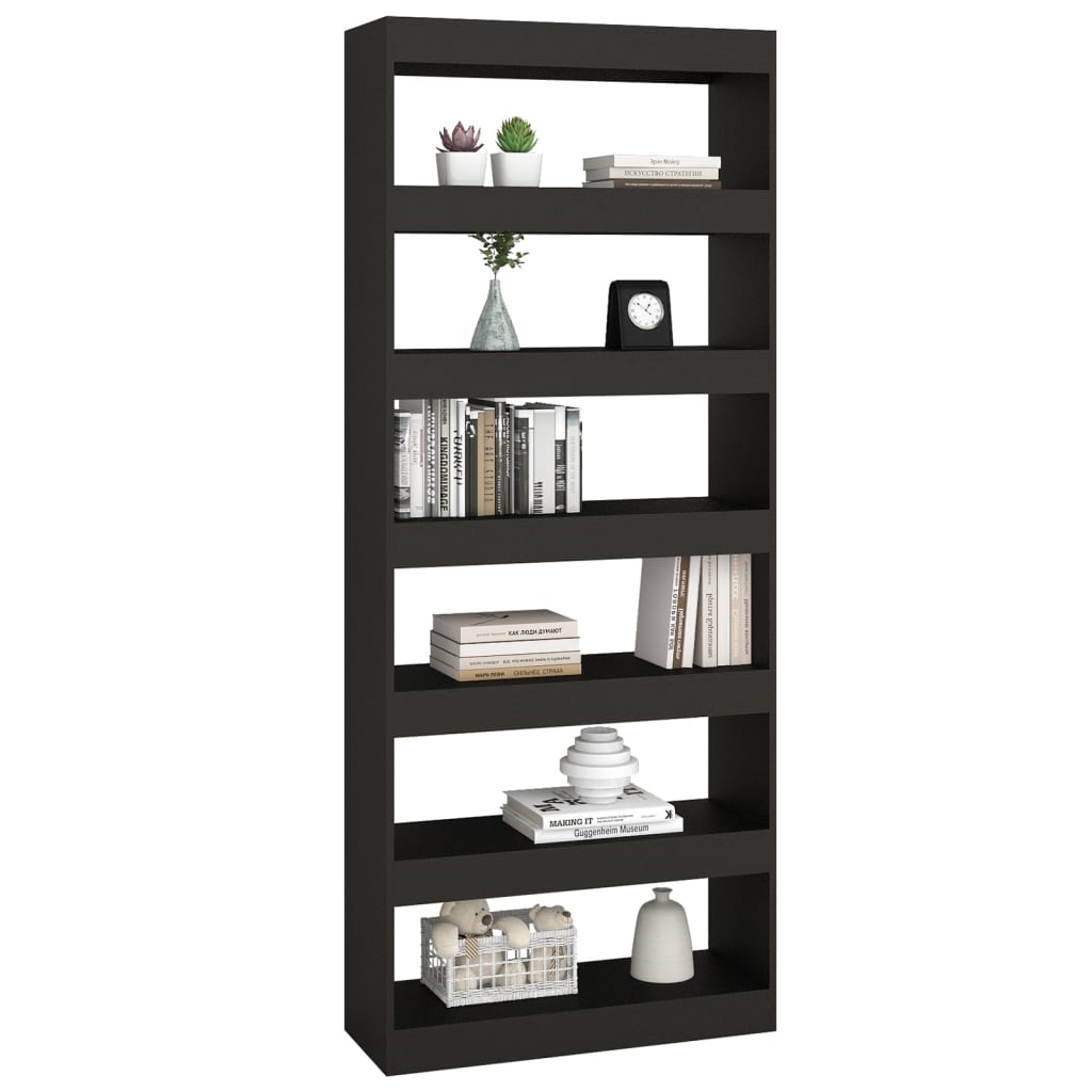 Bücherregal/Raumteiler Schwarz 80x30x198 cm Holzwerkstoff - Pazzar.ch