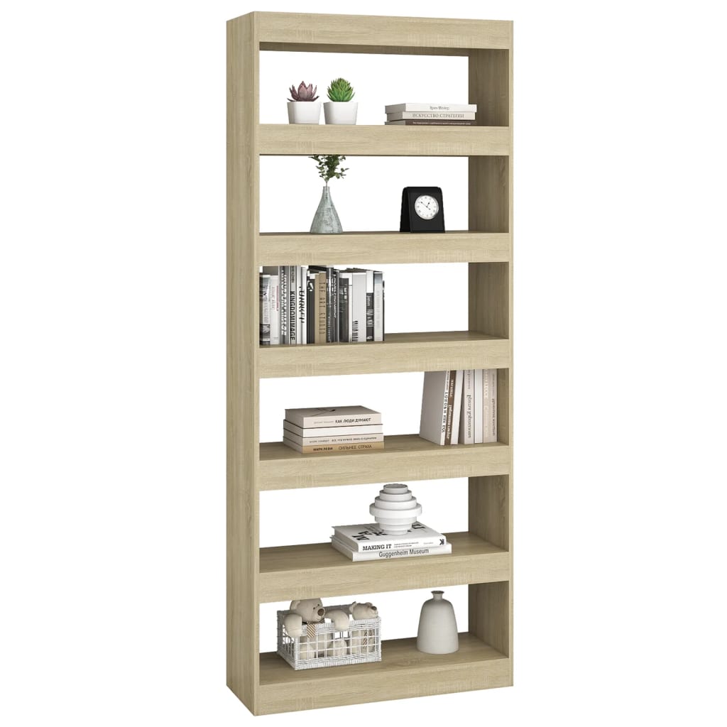 Bücherregal/Raumteiler Sonoma-Eiche 80x30x198 cm Holzwerkstoff - Pazzar.ch