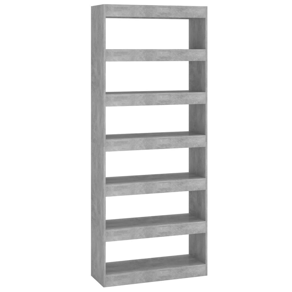 Bücherregal/Raumteiler Betongrau 80x30x198 cm Holzwerkstoff - Pazzar.ch