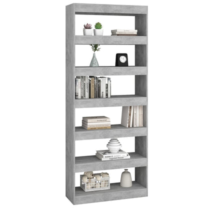 Bücherregal/Raumteiler Betongrau 80x30x198 cm Holzwerkstoff - Pazzar.ch