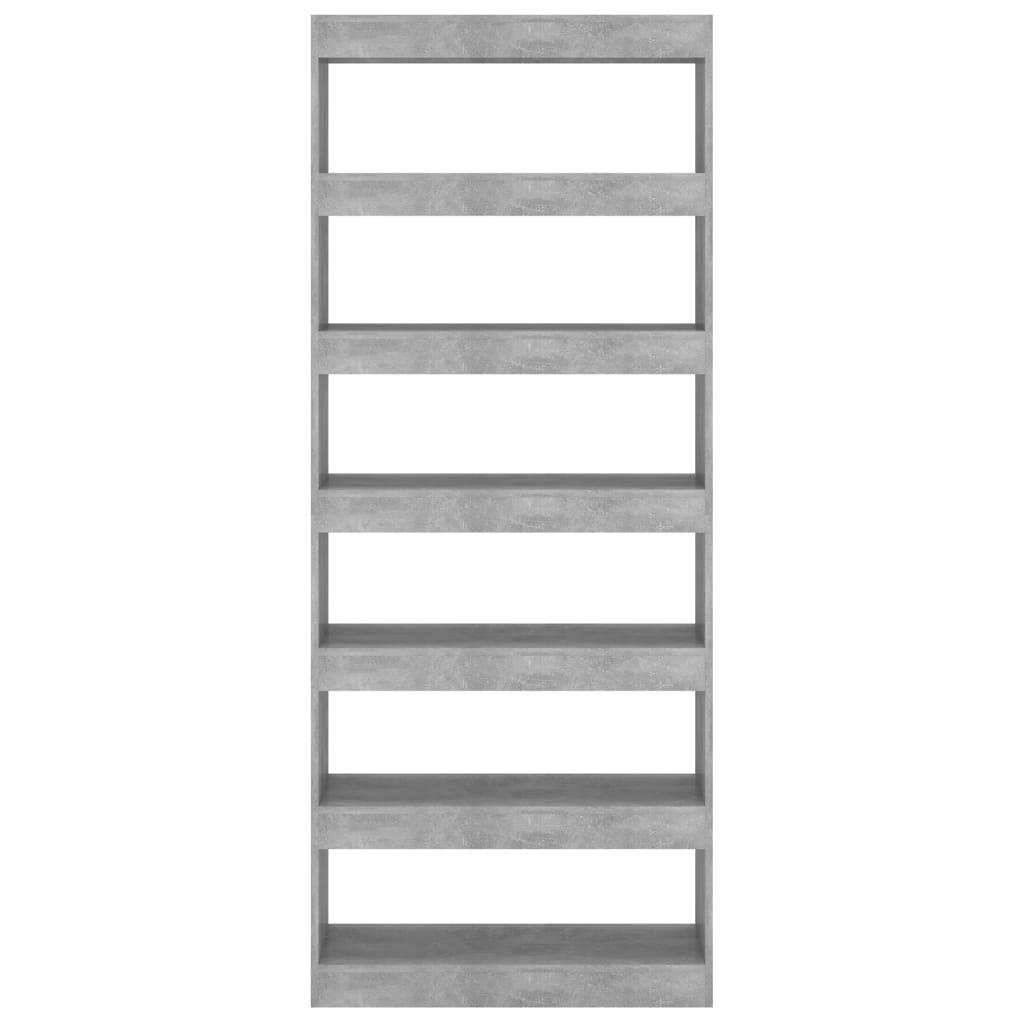 Bücherregal/Raumteiler Betongrau 80x30x198 cm Holzwerkstoff