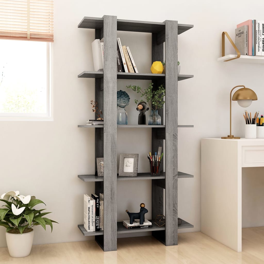 Bücherregal/Raumteiler Grau Sonoma 80x30x160 cm Holzwerkstoff - Pazzar.ch