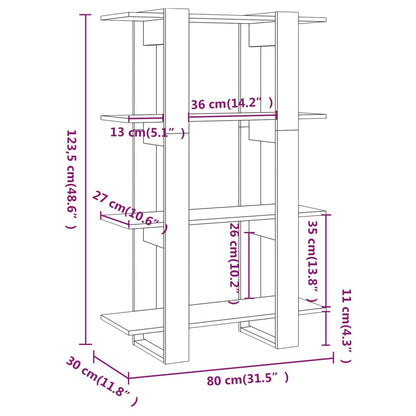 Bücherregal/Raumteiler Grau Sonoma 80x30x123,5 cm - Pazzar.ch