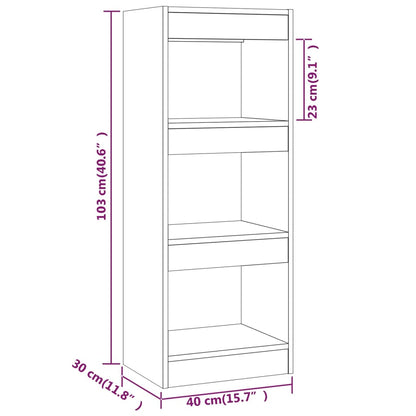 Bücherregal/Raumteiler Braun Eiche 40x30x103cm Holzwerkstoff - Pazzar.ch
