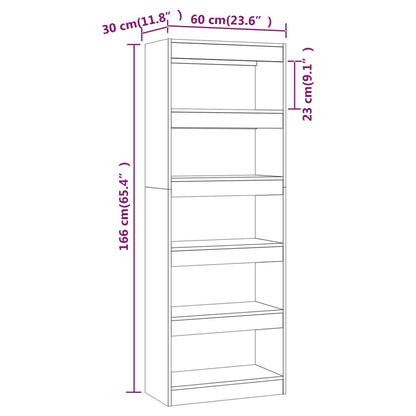 Bücherregal/Raumteiler Grau Sonoma 60x30x166 cm Holzwerkstoff - Pazzar.ch