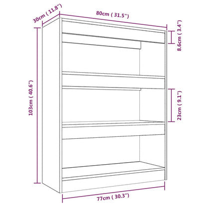 Bücherregal/Raumteiler Räuchereiche 80x30x103 cm Holzwerkstoff - Pazzar.ch