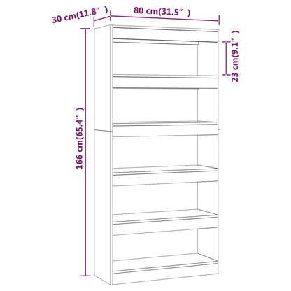 Bücherregal/Raumteiler Grau Sonoma 80x30x166 cm Holzwerkstoff - Pazzar.ch