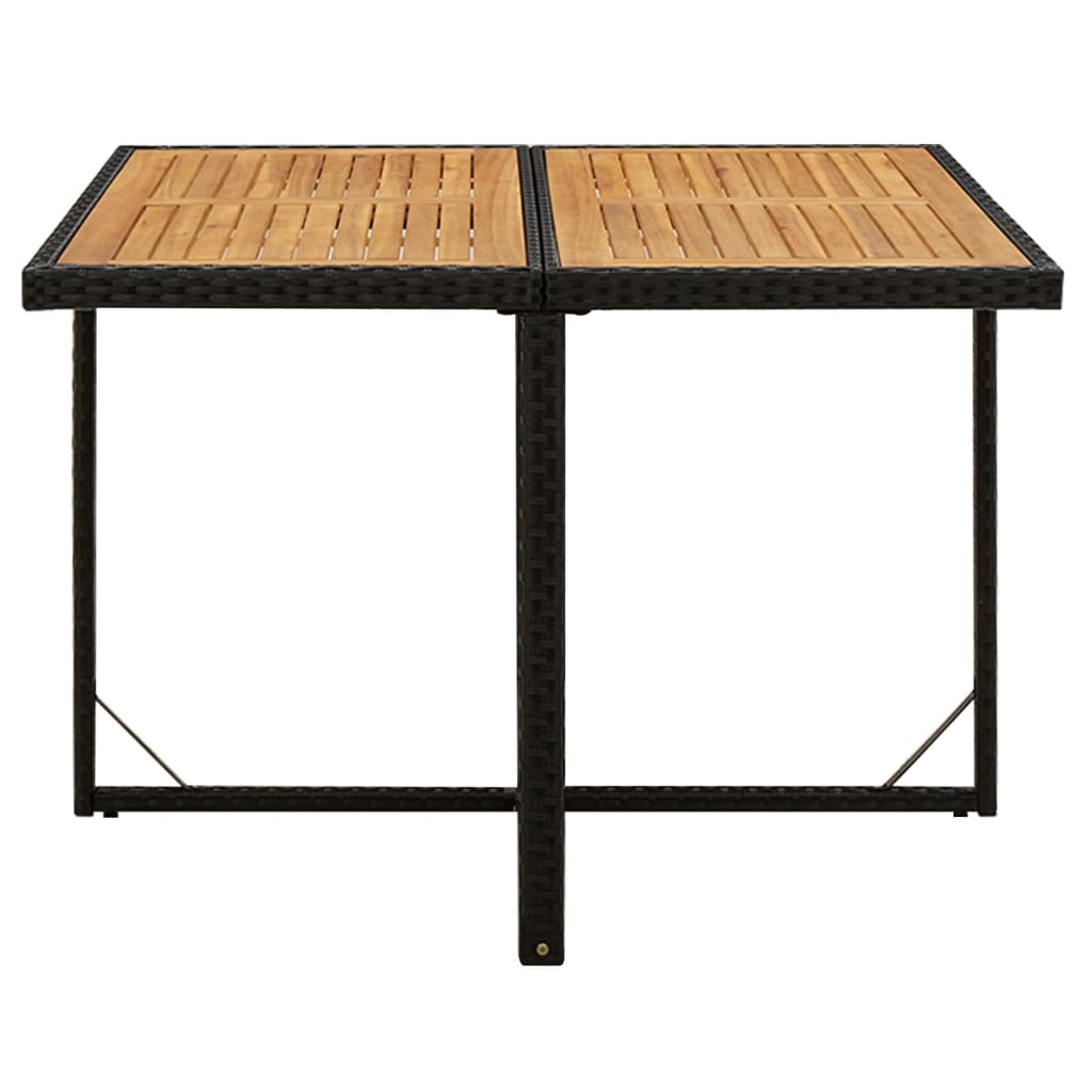 9-tlg. Garten-Essgruppe mit Kissen Poly Rattan Schwarz - Pazzar.ch