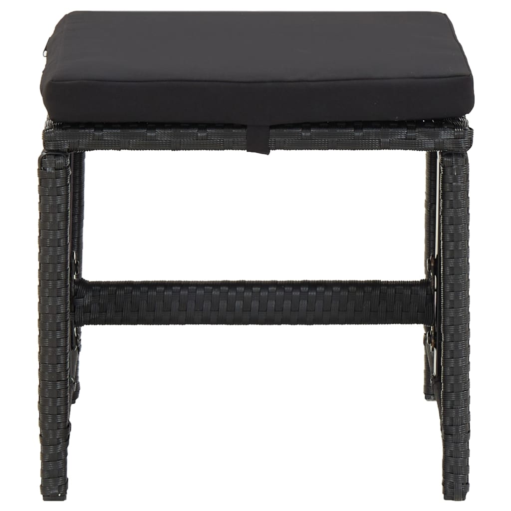 9-tlg. Garten-Essgruppe mit Kissen Poly Rattan Schwarz - Pazzar.ch