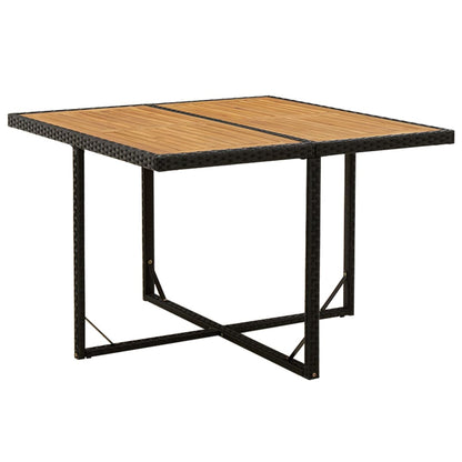 9-tlg. Garten-Essgruppe mit Kissen Poly Rattan Schwarz - Pazzar.ch