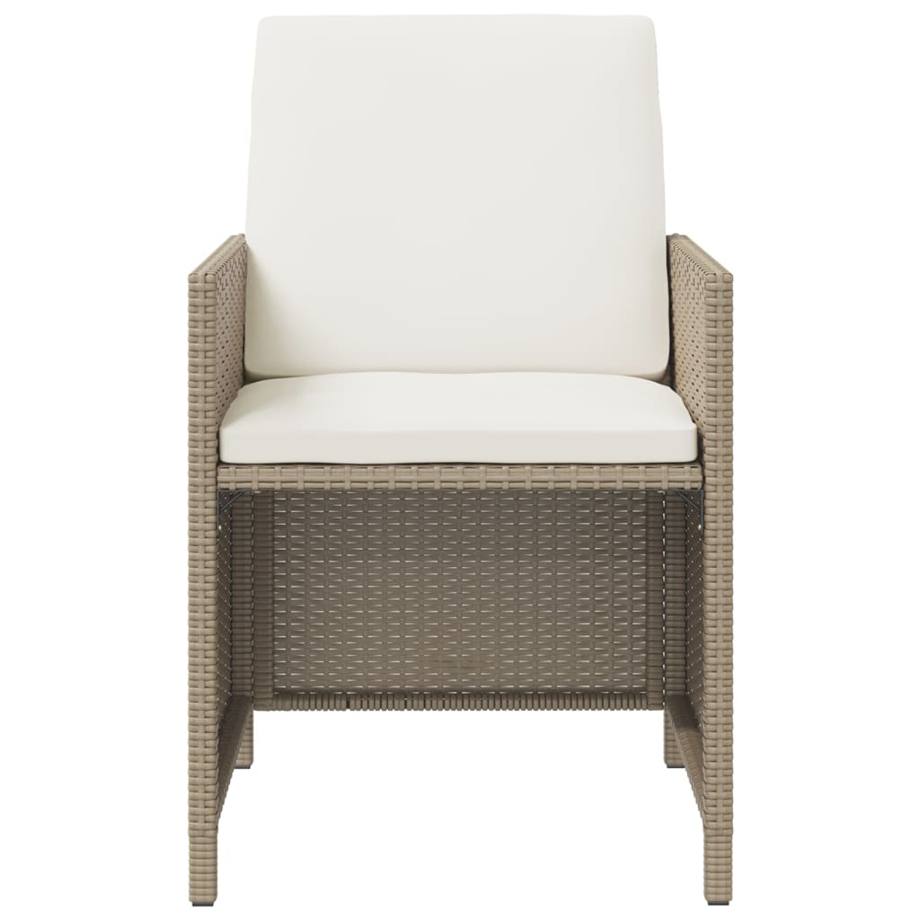 9-tlg. Garten-Essgruppe mit Kissen Poly Rattan Beige - Pazzar.ch