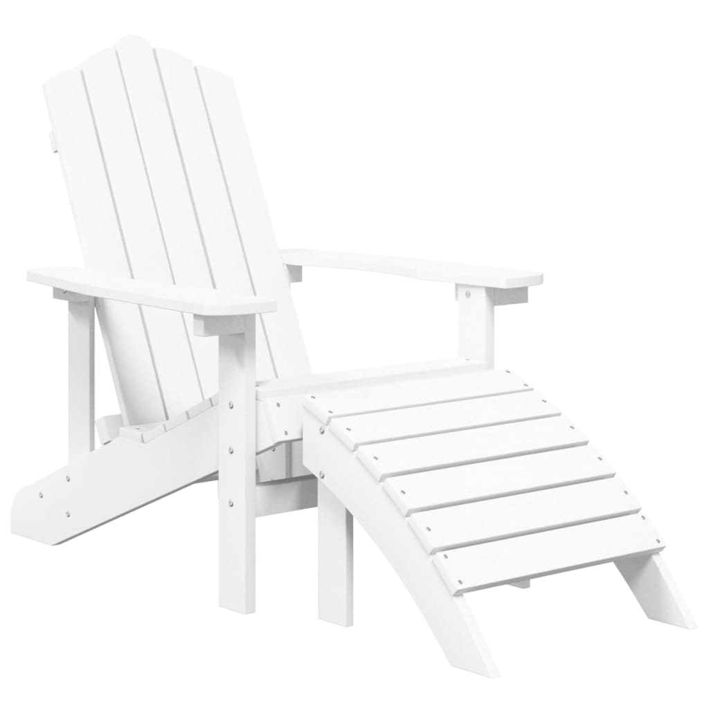 Adirondack-Gartenstuhl mit Hocker & Tisch HDPE Weiß - Pazzar.ch