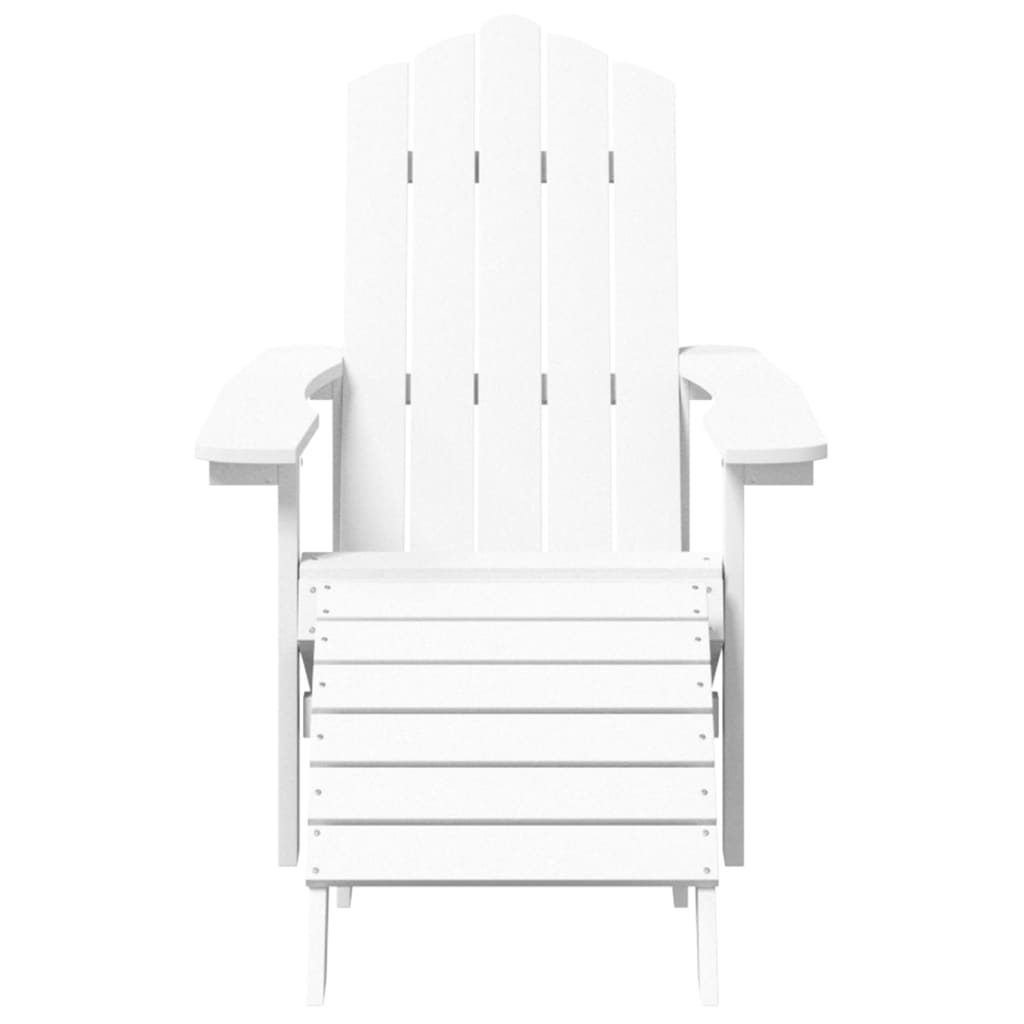 Adirondack-Gartenstuhl mit Hocker & Tisch HDPE Weiß - Pazzar.ch