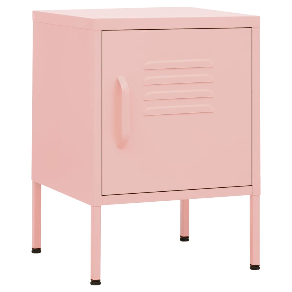 Nachttische 2 Stk. Rosa 35x35x51 cm Stahl - Pazzar.ch