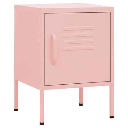 Nachttische 2 Stk. Rosa 35x35x51 cm Stahl - Pazzar.ch