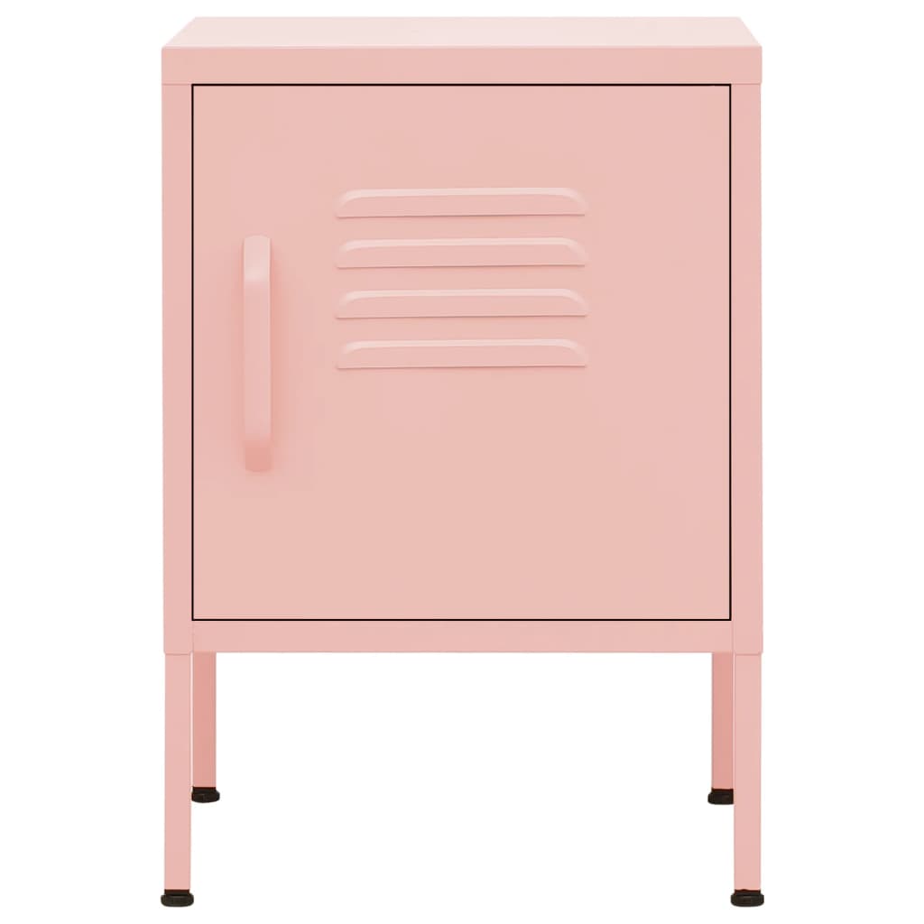 Nachttische 2 Stk. Rosa 35x35x51 cm Stahl - Pazzar.ch