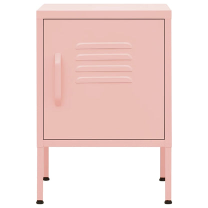 Nachttische 2 Stk. Rosa 35x35x51 cm Stahl - Pazzar.ch