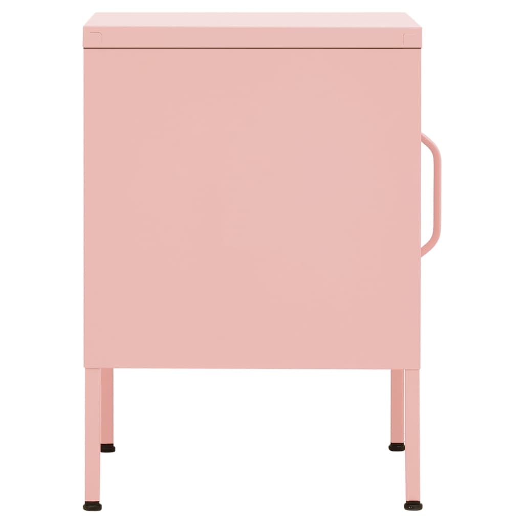 Nachttische 2 Stk. Rosa 35x35x51 cm Stahl - Pazzar.ch