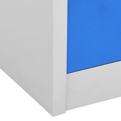 Schließfachschränke 2 Stk. Hellgrau und Blau 90x45x92,5cm Stahl - Pazzar.ch