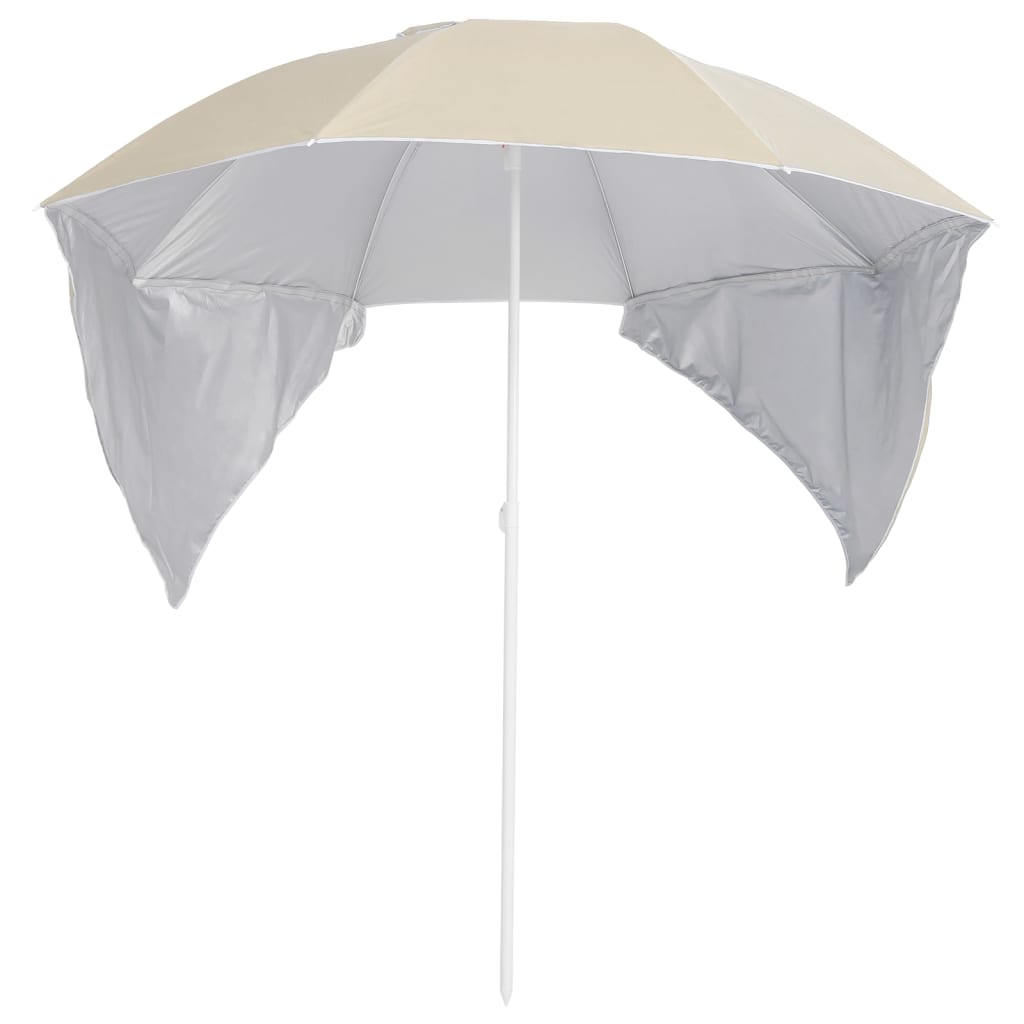 Strandschirm mit Seitenteilen Sandfarbe 215 cm