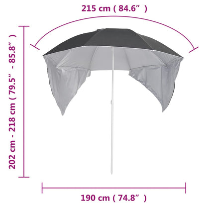 Strandschirm mit Seitenwänden Anthrazit 215 cm - Pazzar.ch