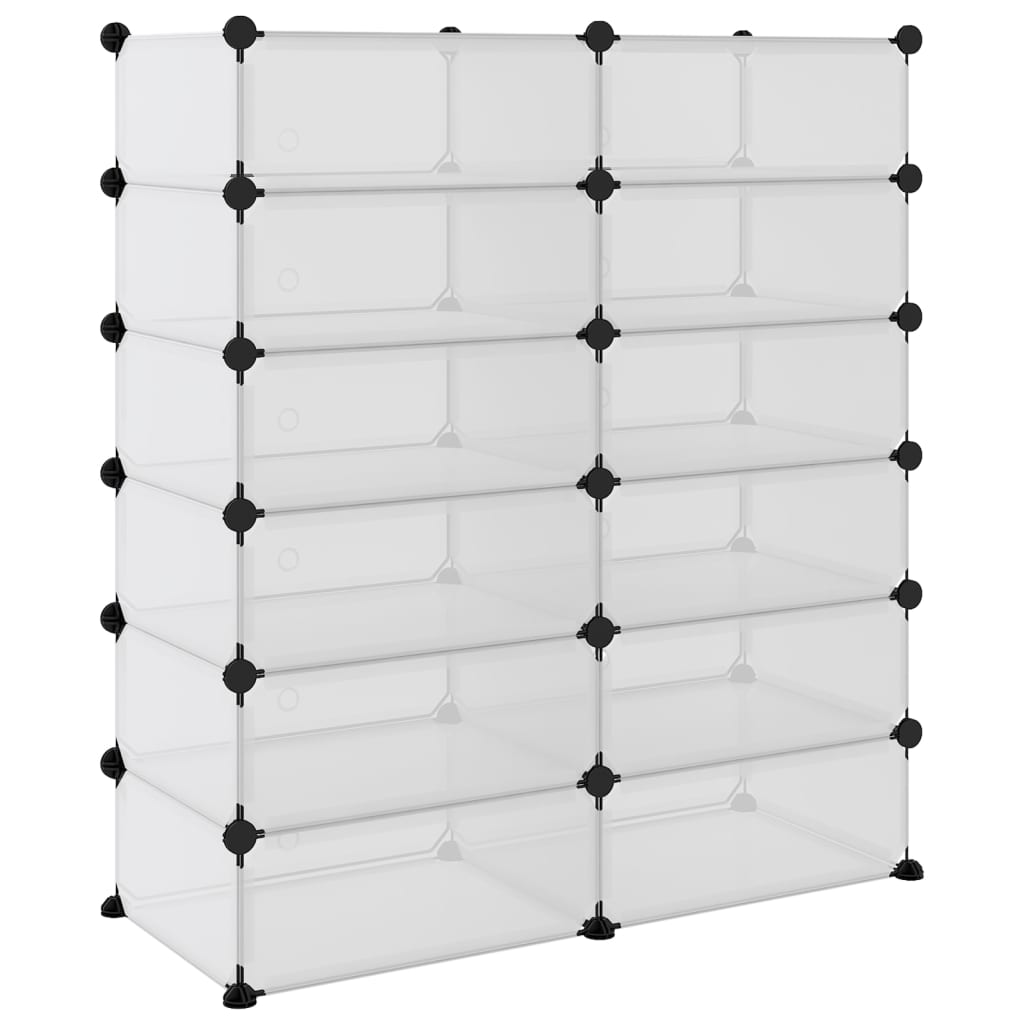 Schuhregal Transparent 94,5x36,5x106 cm PP - Pazzar.ch
