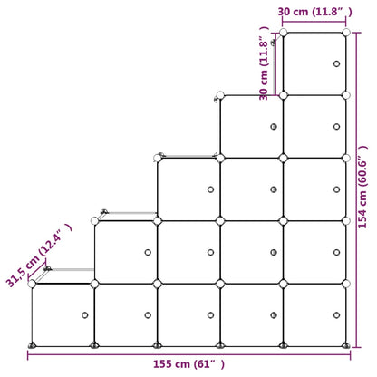 Kinderschrank Modular mit 15 Würfeln Blau PP - Pazzar.ch