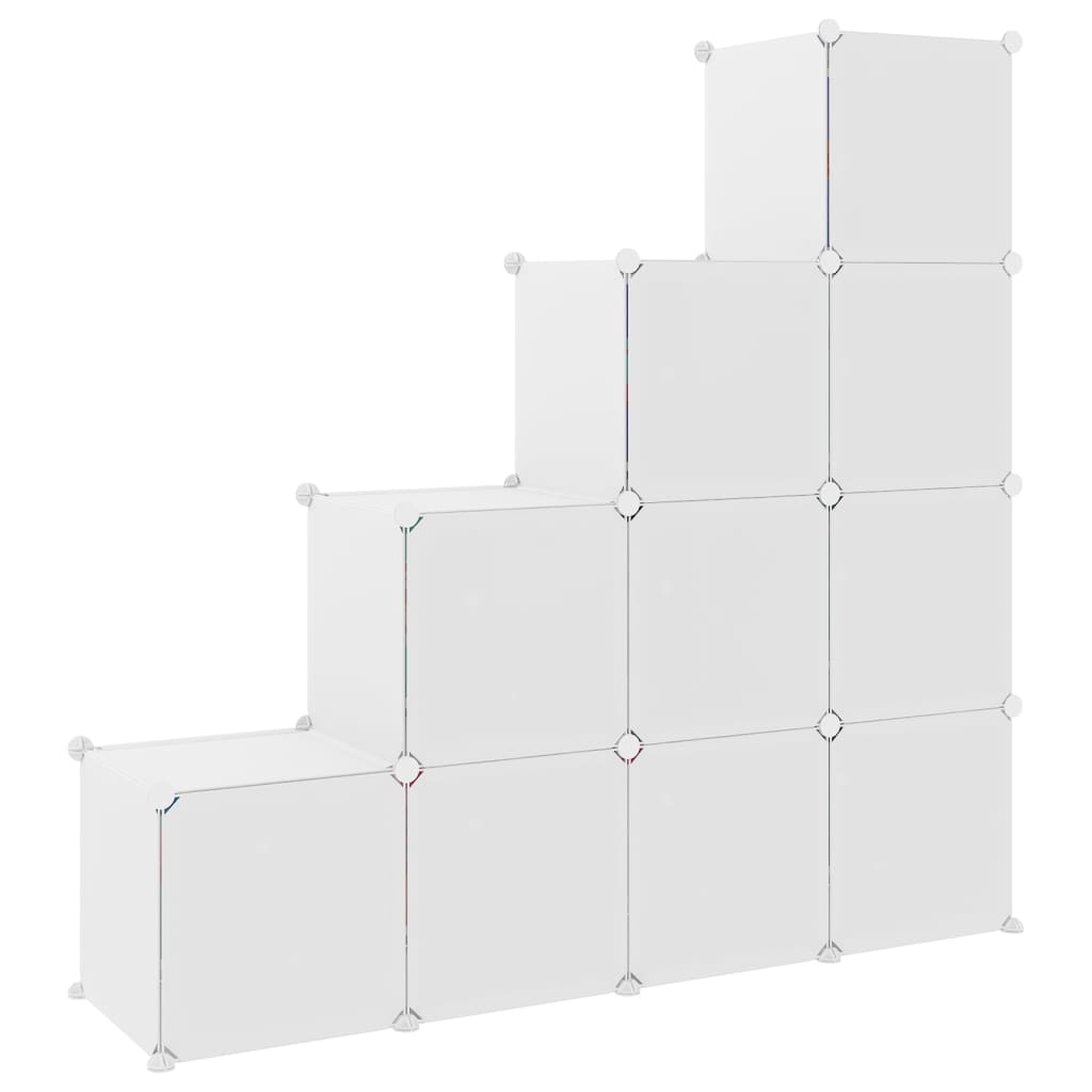 Kinderschrank Modular mit 10 Würfeln Weiß PP - Pazzar.ch