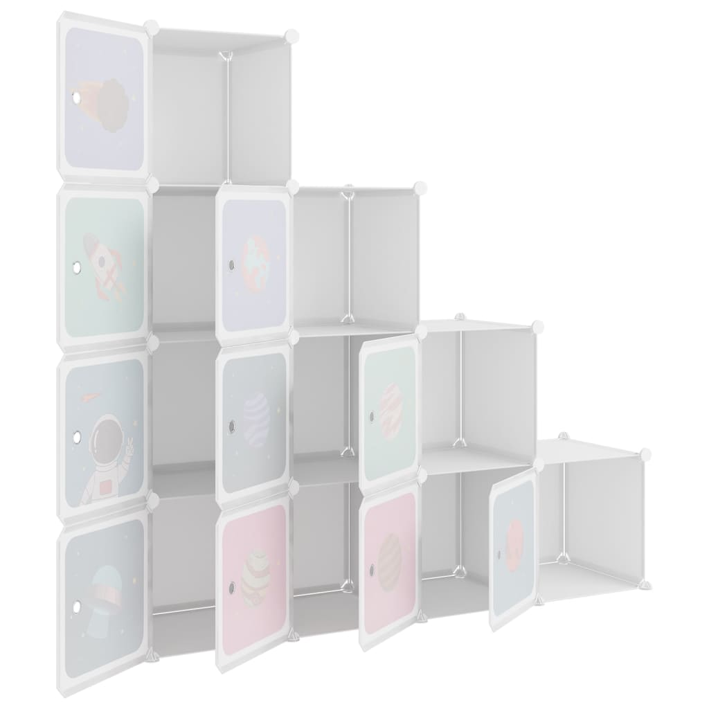 Kinderschrank Modular mit 10 Würfeln Weiß PP - Pazzar.ch
