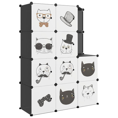 Kinderschrank Modular mit 10 Würfeln Schwarz PP - Pazzar.ch