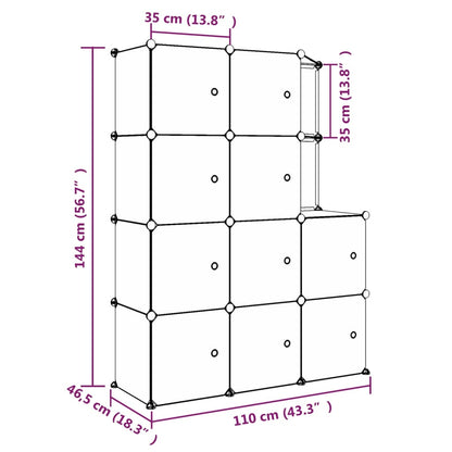 Kinderschrank Modular mit 10 Würfeln Schwarz PP - Pazzar.ch