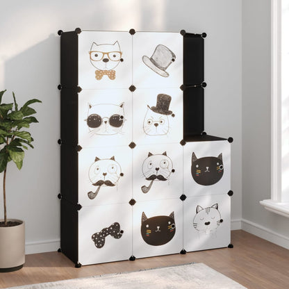 Kinderschrank Modular mit 10 Würfeln Schwarz PP - Pazzar.ch