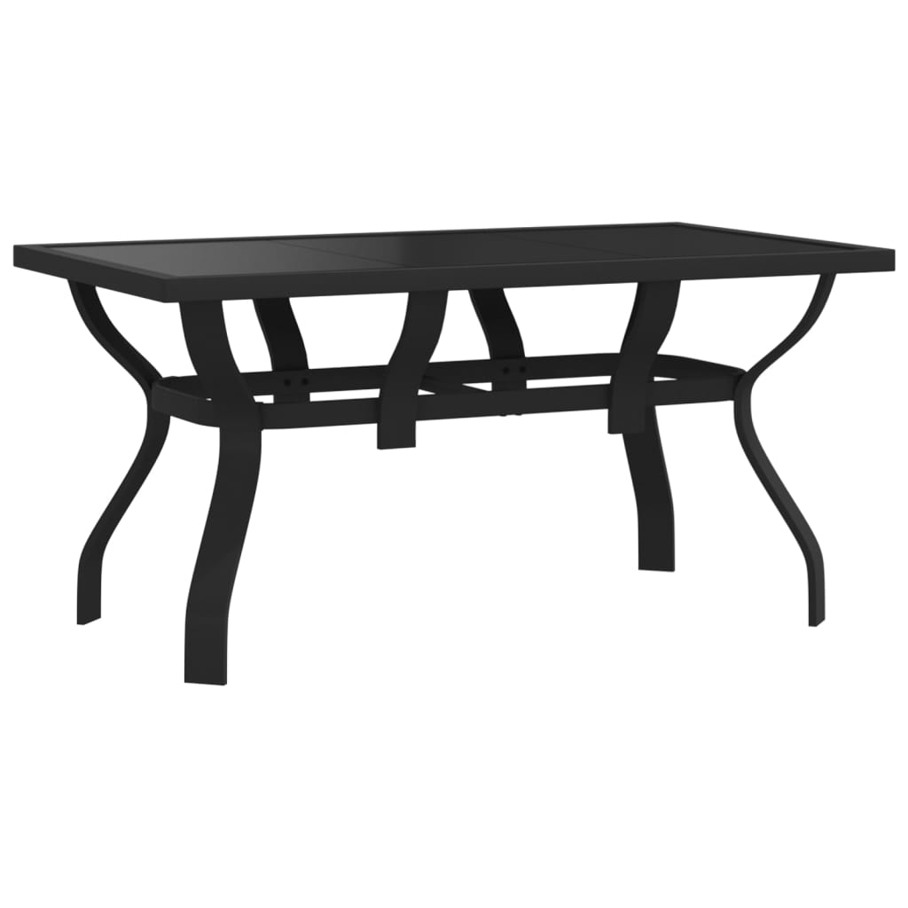 Gartentisch Schwarz 140x70x70 cm Stahl und Glas - Pazzar.ch