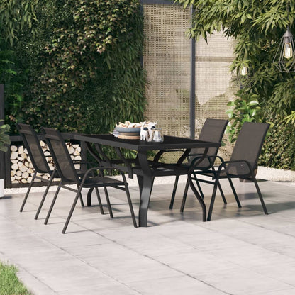 Gartentisch Schwarz 140x70x70 cm Stahl und Glas - Pazzar.ch