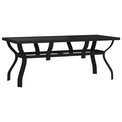 Gartentisch Schwarz 180x80x70 cm Stahl und Glas - Pazzar.ch